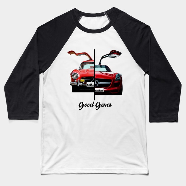 Shift Shirts Good Genes - 300L Gullwing Inspired Baseball T-Shirt by ShiftShirts